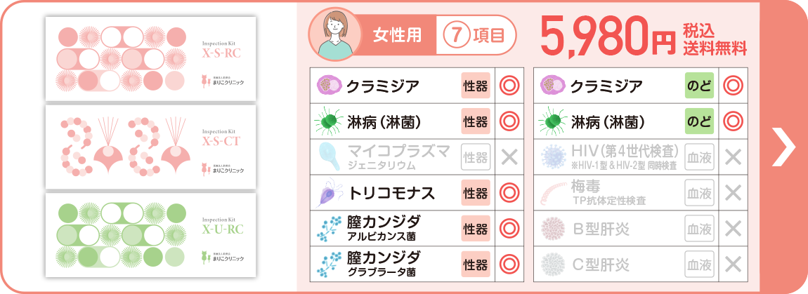 女性用 7項目 セット購入で6,980円（税込）送料無料