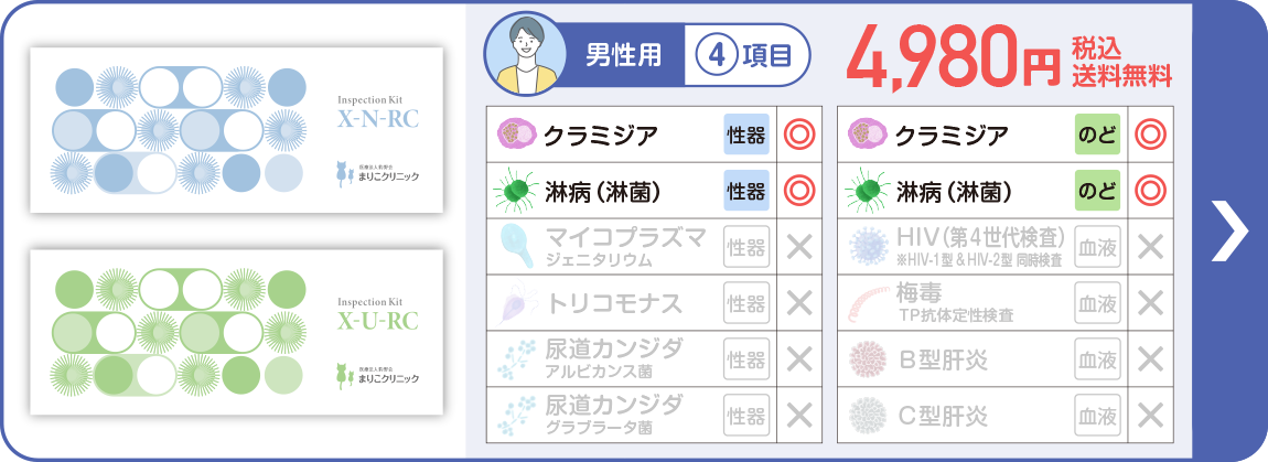 男性用 4項目 セット購入で4,980円（税込）送料無料