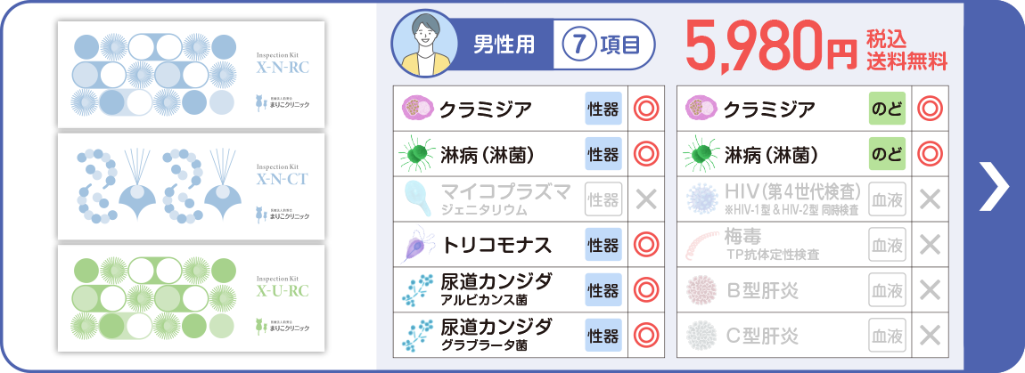 男性用 7項目 セット購入で6,980円（税込）送料無料